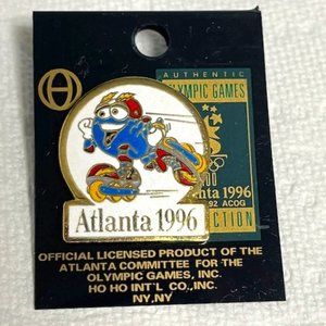 NEW VTG Olympics 1996 Atlanta Mascot Izzy Roller Blading Hat Lapel Tack Pin